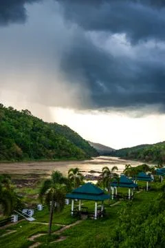Landscape of salween river Stock Photos