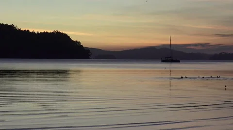 Landscape of Sandspit New Zealand at sunrise Stock Footage 59678854