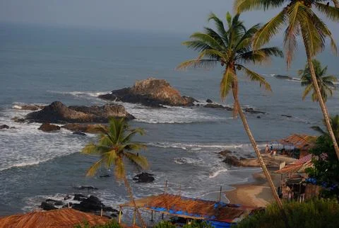 Landscape scene at Baga beach  Stock Photos