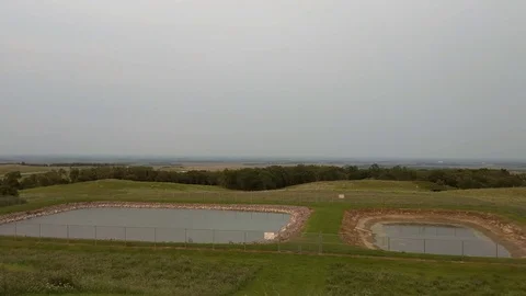 Landscape Scenery with Small Ponds in the Foreground Stock Footage 79173882