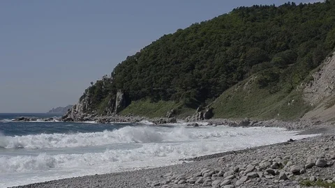 Landscape on sea with surf Video stock 103660156