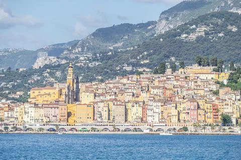 Landscape of the seafront of Menton Foto stock