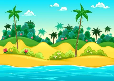 Landscape on the seashore Illustrazione stock