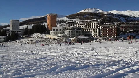 Landscape of Sestriere in winter 動画素材 71620930
