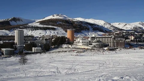 Landscape of Sestriere in winter Stock Footage 71785910