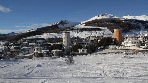 Landscape of Sestriere in winter Stock Footage 71788963