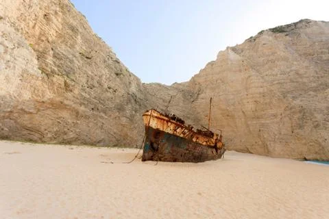 Landscape of shipwreck beach Stock Photos