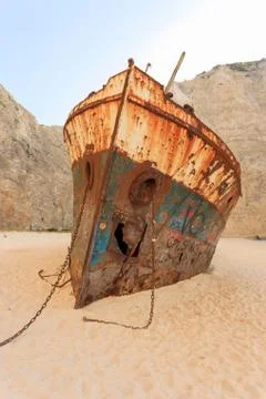 Landscape of shipwreck beach Stock Photos