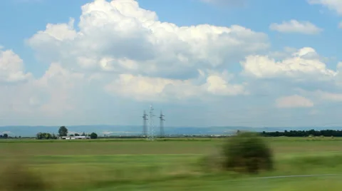 Landscape shot from a moving car Stock Footage 23426885