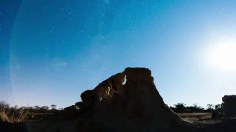 Landscape with silhouetted eroded rocks Stock Footage 54232161