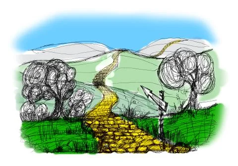 Landscape sketch Stock Illustration
