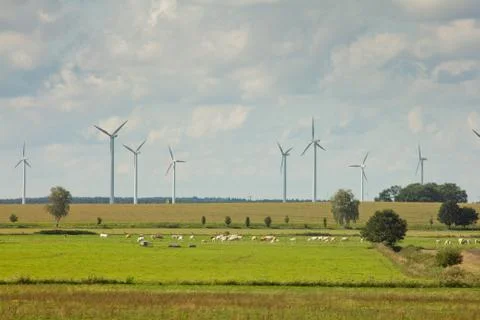 Landscape sky wind generators Stock Photos