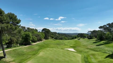 Landscape of a small golf course with forest Stock Footage 276488468