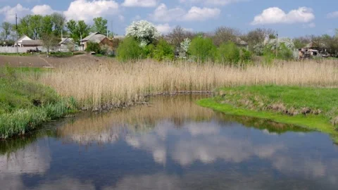 Landscape with small river Kagamlik, Ukraine 스톡 동영상 149394528