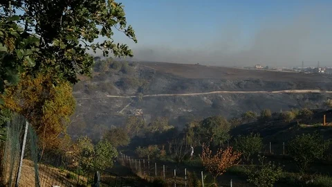 Landscape with smoke 1 動画素材 121731434