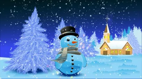 Landscape with snowman 스톡 동영상 8927655