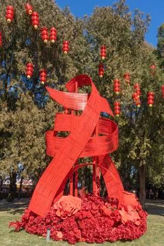 Landscape of Spring Character Design at the Beijing Ditan Temple Fair Stock Photos