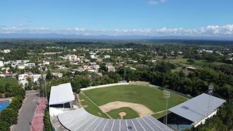 The landscape Stadium from sky Stock Photos