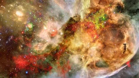 Landscape of star clusters in space. Elements of this image furnished by NASA Stock Illustration