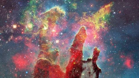 Landscape of star clusters in space. Elements of this image furnished by NASA Stock Photos