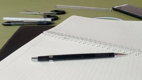 A landscape of stationery on the workplace Stock Footage 150523522