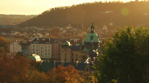 Landscape with Straka Academy dome Stock Footage 240121787
