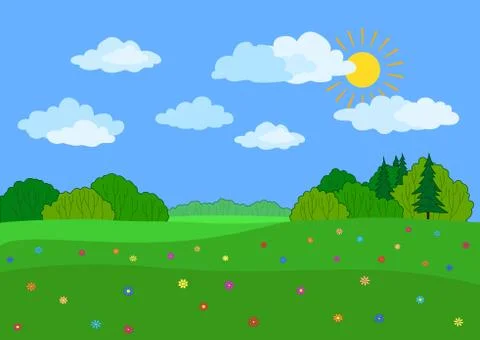 Landscape, summer day Stock Illustration