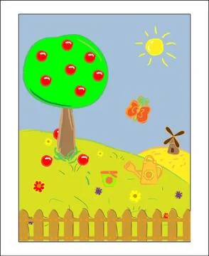 Landscape. summer day vector Stock Illustration