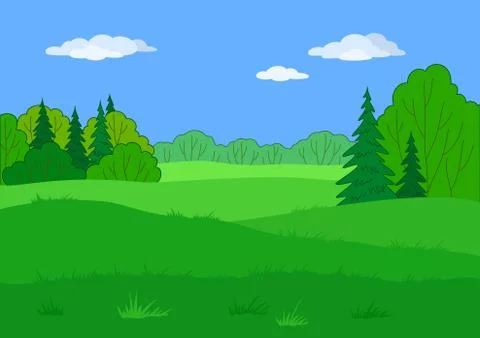 Landscape, summer forest glade Stock Illustration