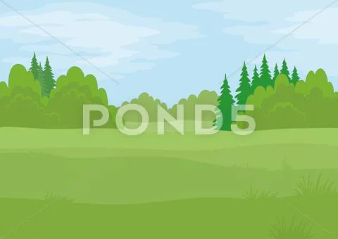 Landscape, summer forest Stock Illustration