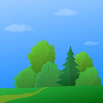 Landscape, summer, forest Stock Illustration