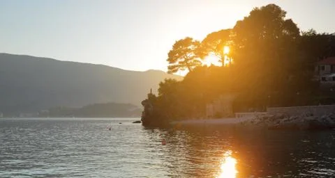 Landscape at sundown Stock Photos