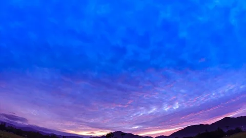 Landscape Sunrise and Cloudy Motion 4K Time Lapse (zoom out , curved lens) Stock Footage 71178553