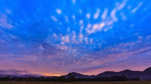 Landscape Sunrise and Cloudy Motion 4K Time Lapse (zoom out) Stock Footage 71193336
