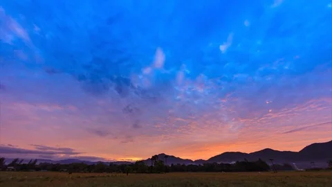 Landscape Sunrise and Cloudy Motion 4K Time Lapse Stock Footage 71193740