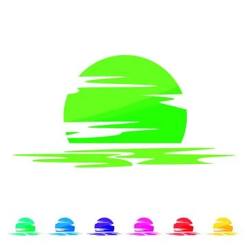Landscape sunset cartoon vector graphic 스톡 일러스트
