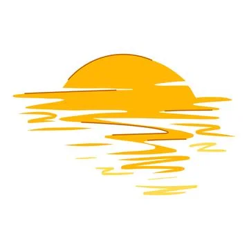 Landscape sunset cartoon vector illustration Stock Illustration