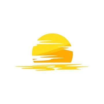 Landscape sunset cartoon vector illustration Stock Illustration