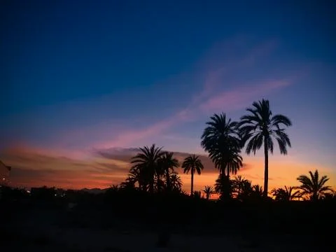 Landscape of a sunset in Elche Stock Photos