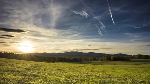 Landscape Before Sunset Stock Footage 81657685