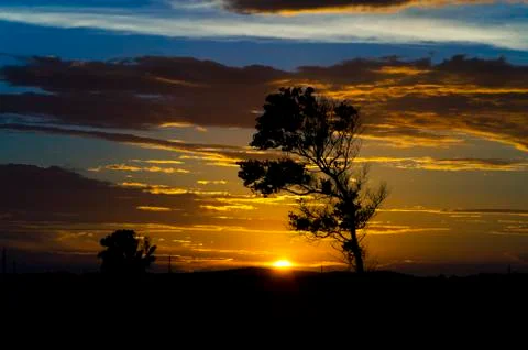 Landscape sunset horizontal Stock Photos