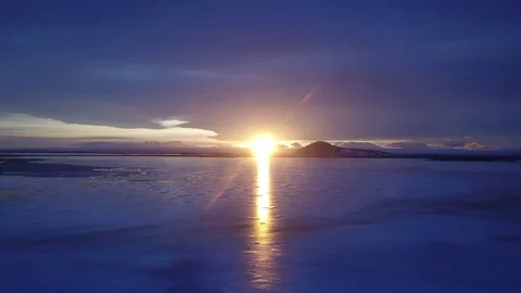Landscape at Sunset With Lava Formations At Lake Myvatn In In North Iceland Stock Footage 118460085