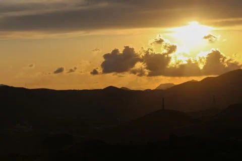 Landscape sunset on the mountains. Spain Foto stock