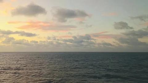 Landscape of sunset in ocean with beautiful clouds Stock Footage 254131398