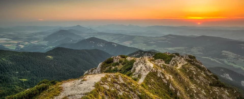 Landscape at sunset Foto stock