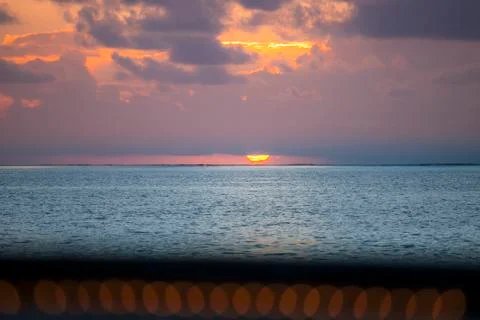 Landscape at sunset Stock Photos