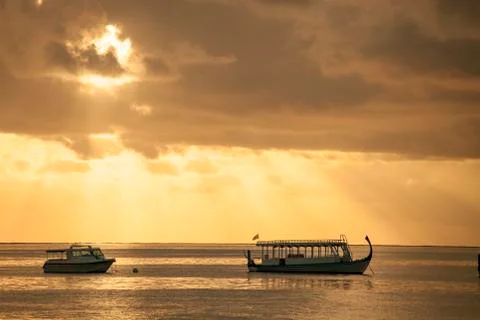 Landscape at sunset Stock Photos