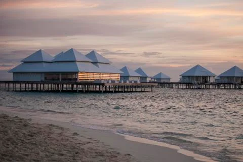 Landscape at sunset Stock Photos