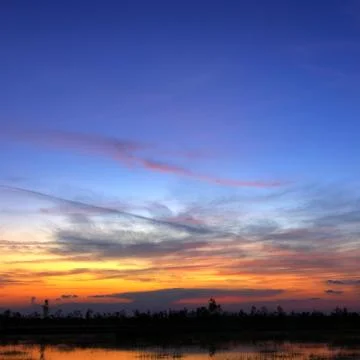 Landscape at sunset. Foto stock