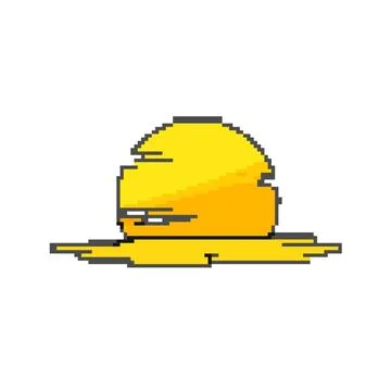 Landscape sunset pixel art vector illustration 스톡 일러스트